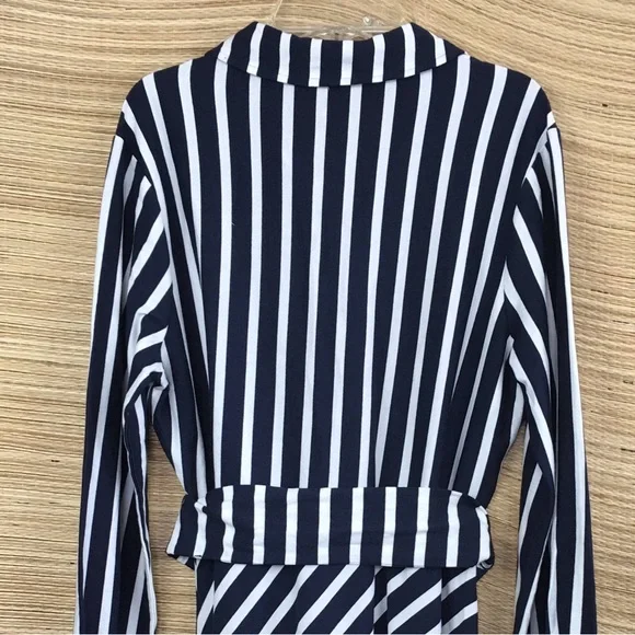 BODEN Marcia Stripe Jersey Shirt Dress, Navy /Ivory Size 10P - Picture 8 of 15
